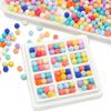 30pcs 8mm Mixed Colors Frosted Acrylic Beads Round Loose Spacer Beads for Necklace Bracelet Keychain DIY Jewelry Craft Making Beads