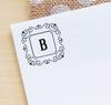 Printtoo Alphabet B Monogram Initial Square Swirl Border Self Inking Rubber Stamp Office