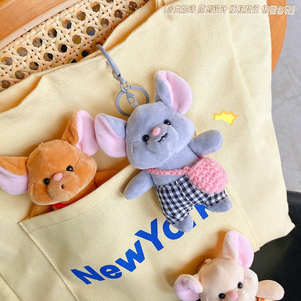 Cartoon Cute Big-Eared Mouse Plush Doll Keychain Bag Pendant Girlfriend Bag Pendant Store Grab Doll