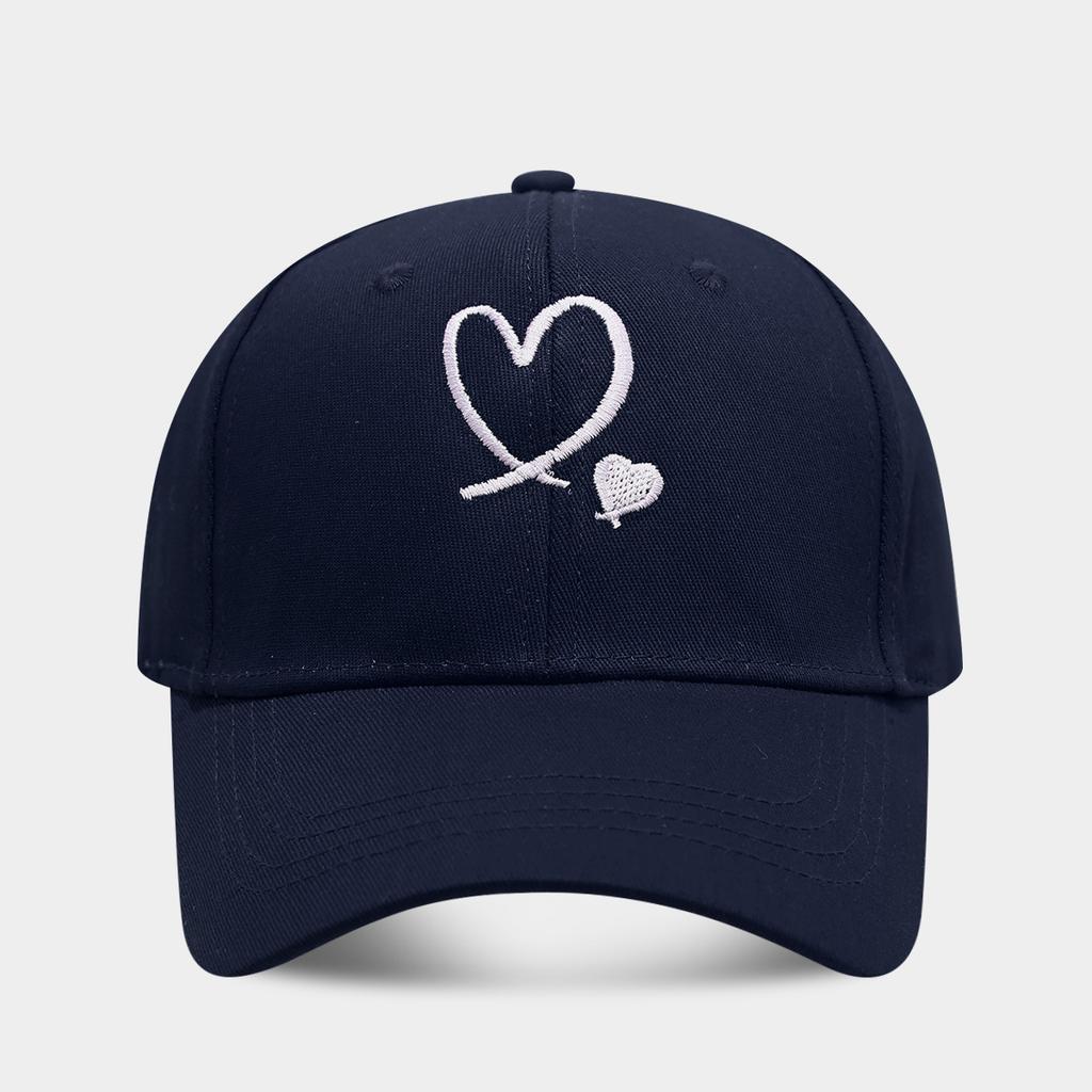 Bestickte Herzmuster Personalisierte Baumwoll-Baseballkappe für Männer und Frauen Personalisierte Papa-Kappen Sorority-Hut