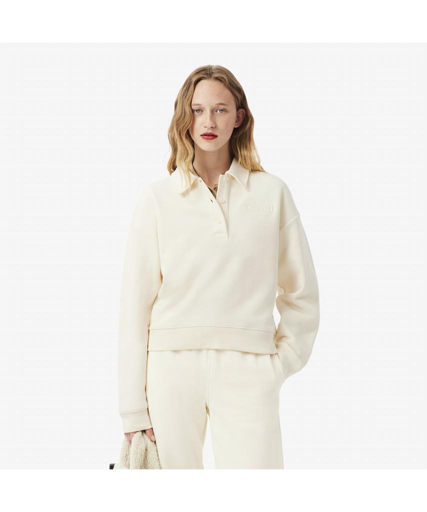LACOSTE Women'S Signature Embossed Logo Polo Sweatshirt Sf0351-55N Xfj