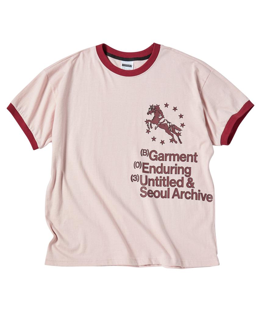 Eontaiteulseoul Unicorn Typo Ringer Crop Short Sleeve Pink