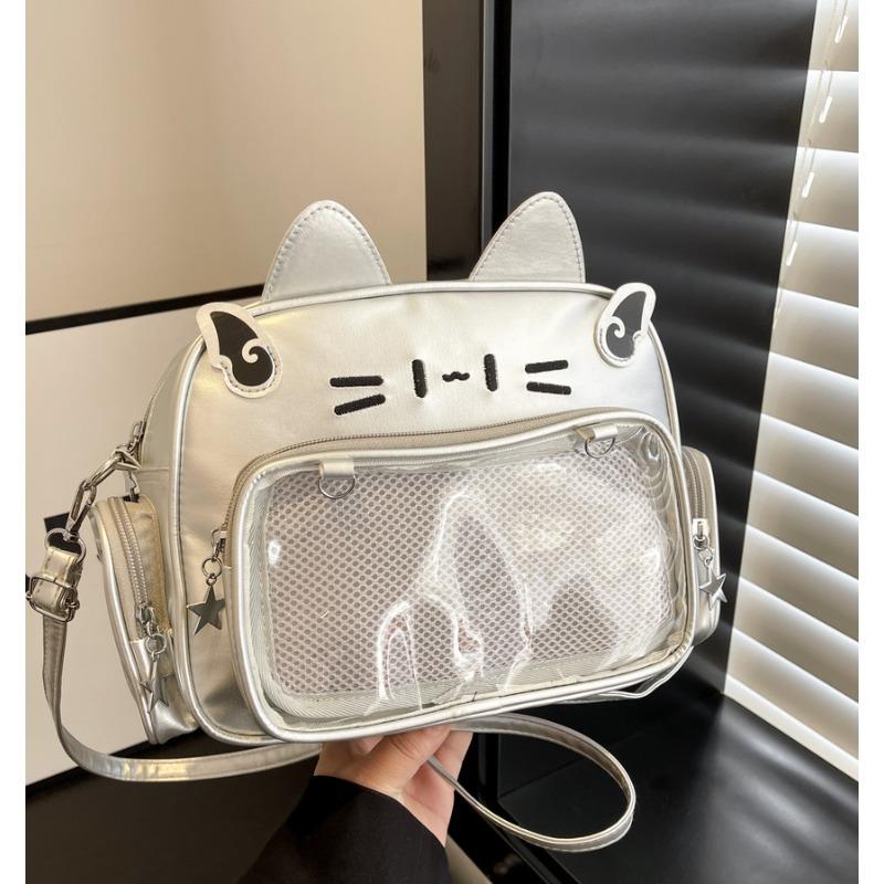 Fashion trendy cool babes pain bag versatile mechanical cat small backpack new cute girl heart backpack
