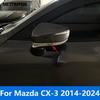 Rear View Side Door Mirror Strip Molding Trim Sticker For Mazda CX-3 CX3 2014- 2024 Chrome Accessories Car Styling