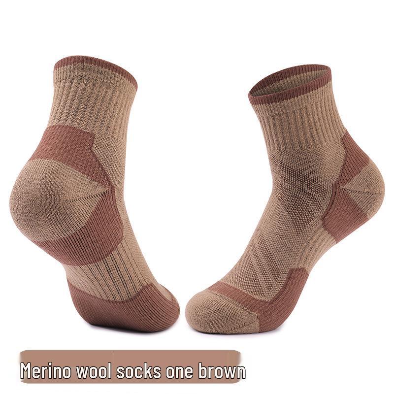 Merino Wool Non-Slip Sports Socks - Breathable, Wear-Resistant, Thick Terry Bottom for Running (Unisex)