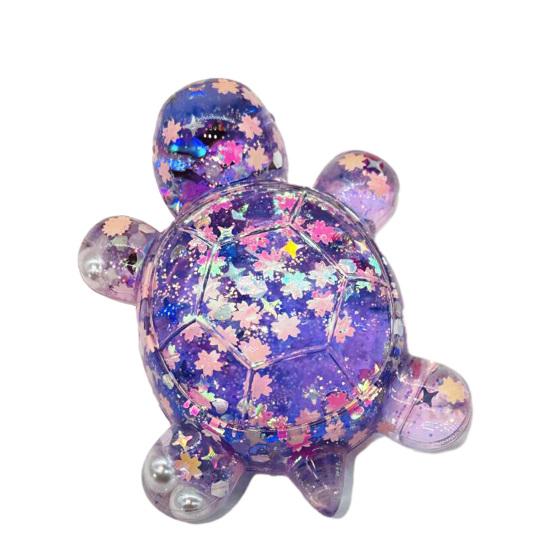 Transparent Sequin Turtle Ornaments Glitter Small Turtle Figurine for Fairy Gardens Aquarium DIY Crafts Desktop Decoration