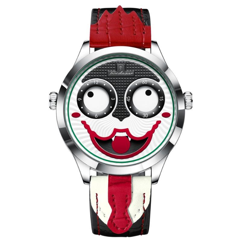 Top Brand Cross-border New Clown Men's Watch Fashion Personality Waterproof Belt Watch