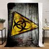 Biohazard Warning Sign Grunge Design Flannel blanket for bedroom, living room, sofa, and nap sofas.