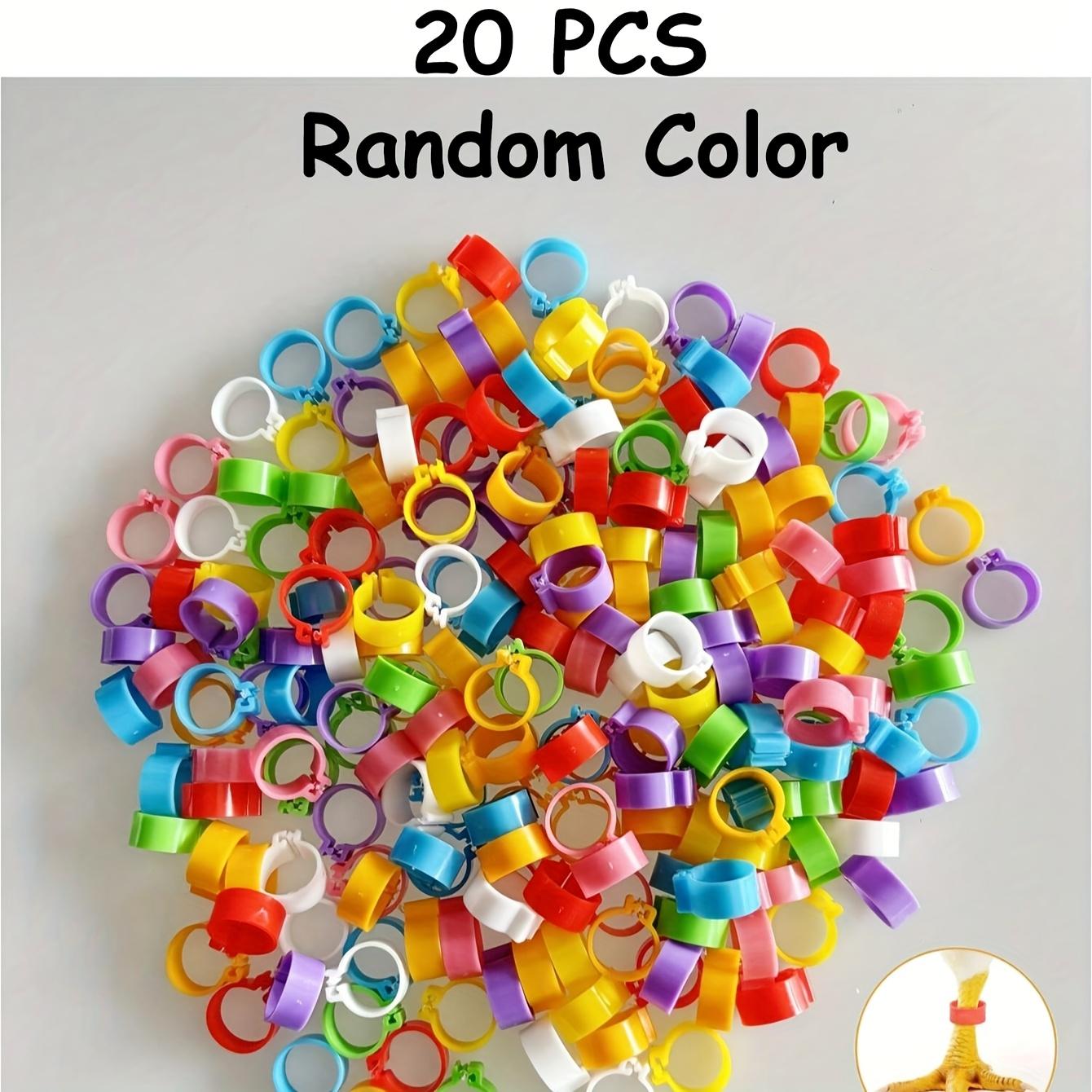 

20/100Pcs Random Color Chicken Leg Rings - Colored Plastic Poultry Foot Buckles, Easy-to-Use ID Tags for Chickens Ducks Geese
