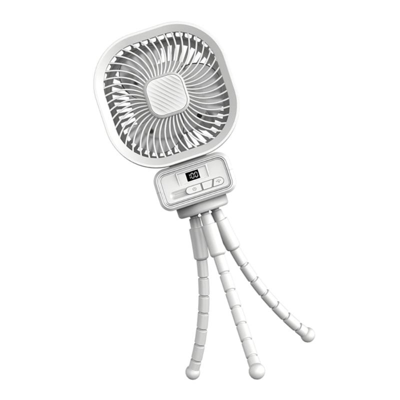 USB Desk Fan 3 Speed Powerful Strollers Fan Portable Fan Quiet Cooling Rechargeable Table Fan for Desktop Office Travel