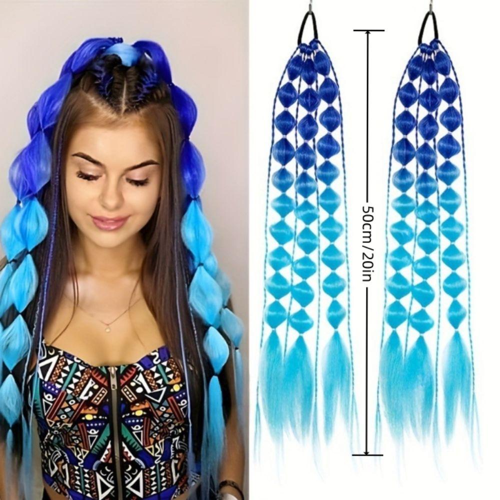 With Hair Tie Colored Hair Extensions 20" Ombre Crazy Hair Day Accessories