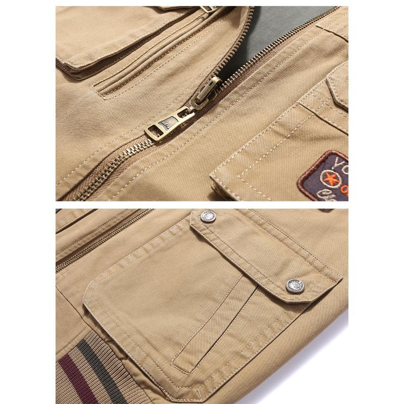 Velká oboustranná rybářská vesta s mnoha kapsami pro pánský jarní podzimní venkovní fotografický kabát