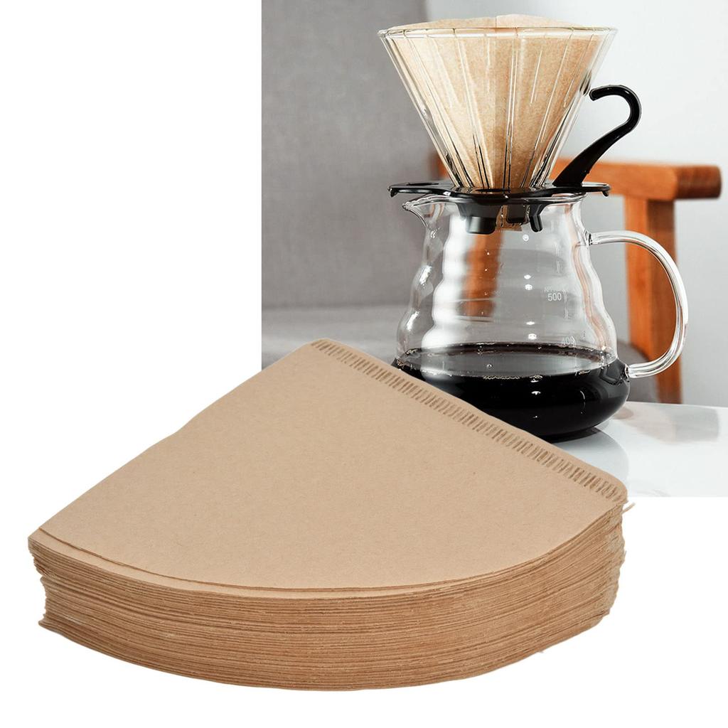 V60 Paper Coffee Filters, 100 Sheets, Disposable Coffee Drip Paper, Natural Wood Pulp Coffee Strainer Paper, for 2-4 Cups [V]