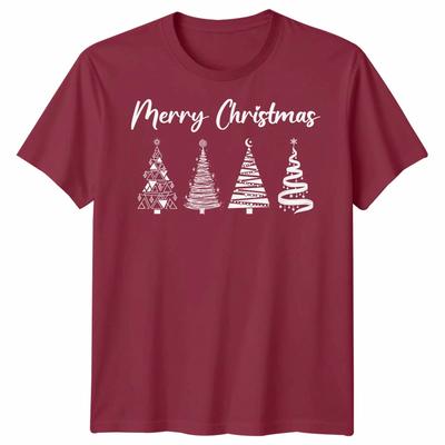 Arbres de Noël Joyeux Graphique de Fête T-shirt Homme Femme