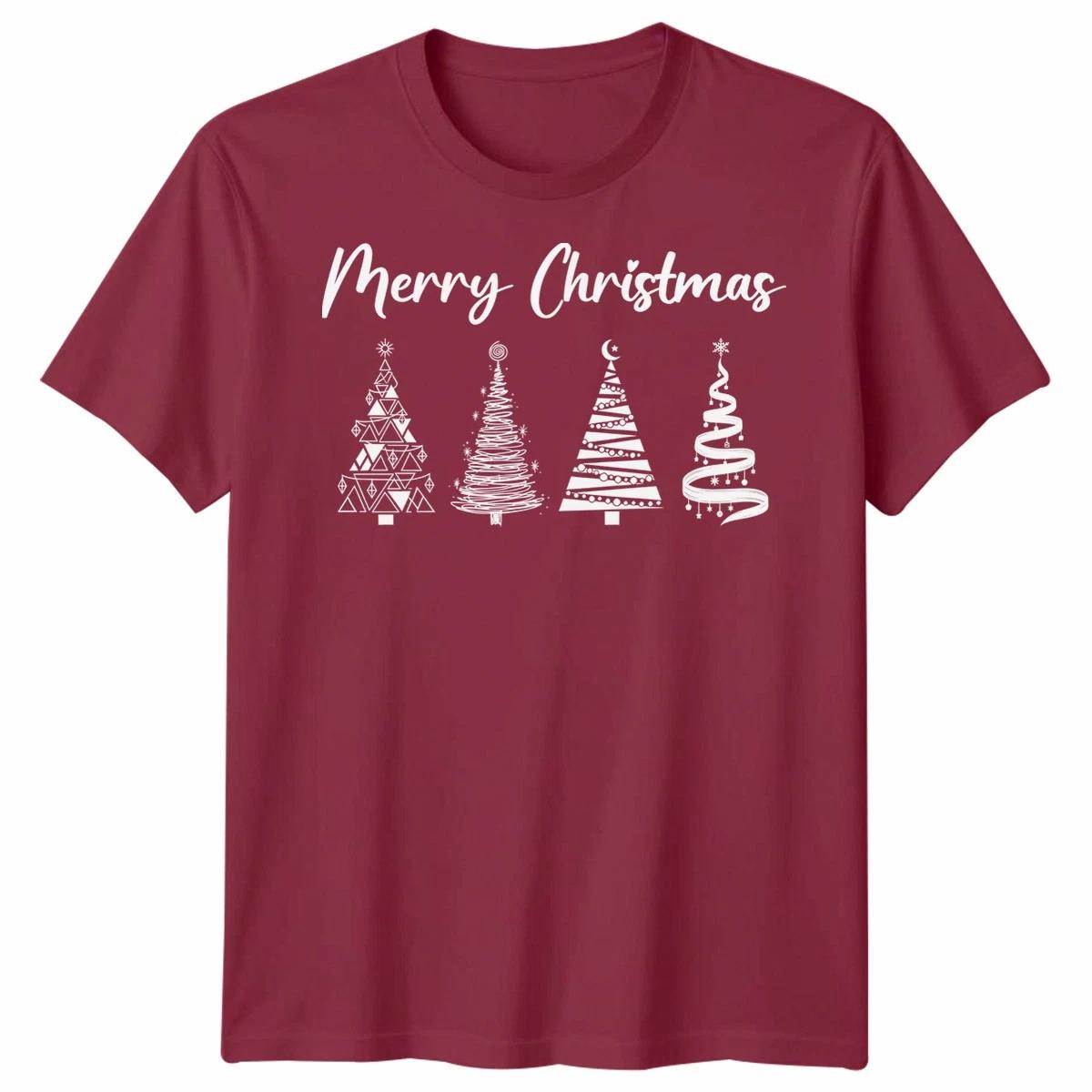 Merry Christmas Trees Holiday Graphic Mens Womens Tee 2XL