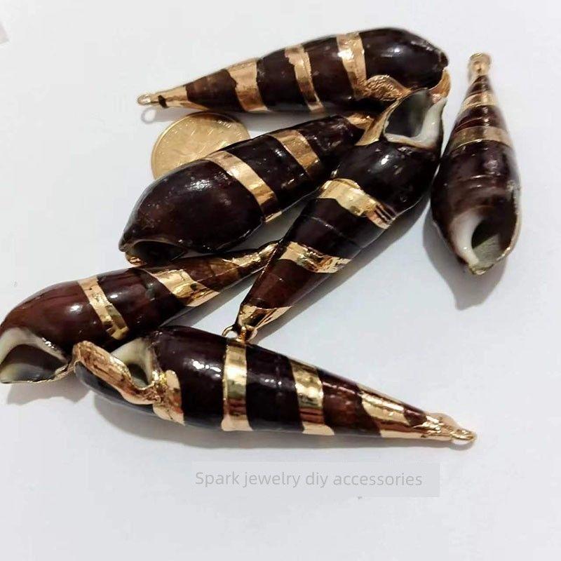 Conch Electroplating DIY Ornament Accessories Earrings Pendant Pendant Creative Handmade Natural Shell