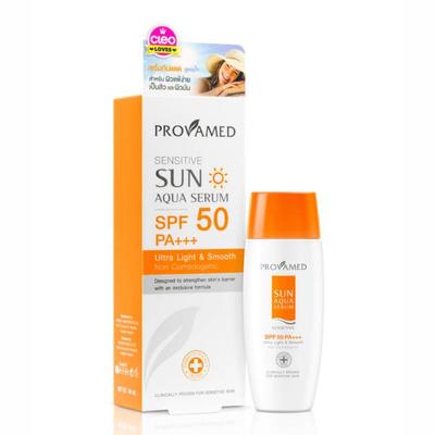 Sensitive Sun Aqua Serum SPF50 PA+++, Ultra Leggero e Liscio, Non Comedogenico, Per Pelle Sensibile, 40 ml. - Cura della pelle tailandese