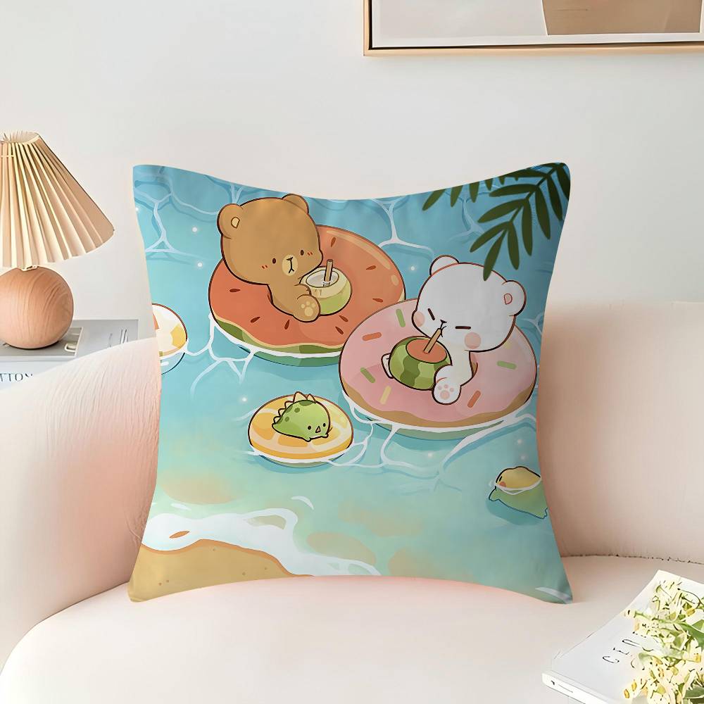 Kissenbezug in Milch- und Mokkatönen für Schlafzimmer und Wohnzimmer, dekorativer Sofabezug