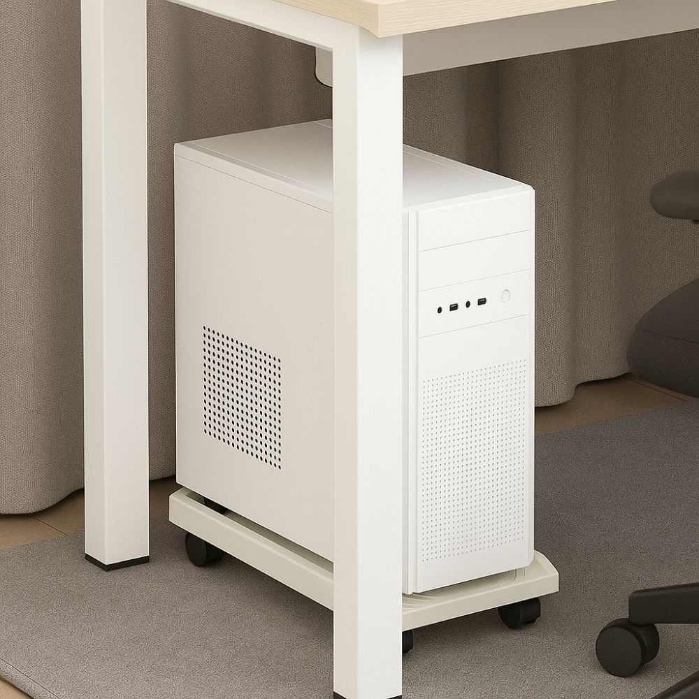Lockable Mobile CPU Stand Black CPU Stand PC Accessories Computer Tower Stand  Office