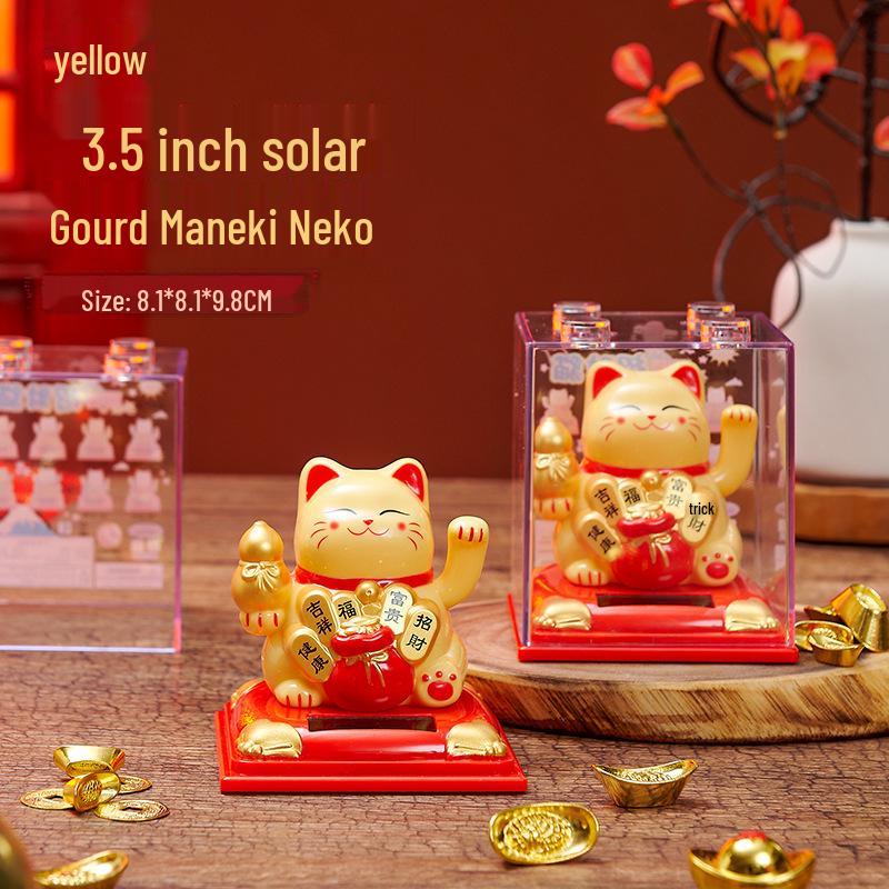 Solar-Powered Lion Dance Ornament: Chinese-Style Wealth-Attracting Car Decoration, Creative New Year Gift