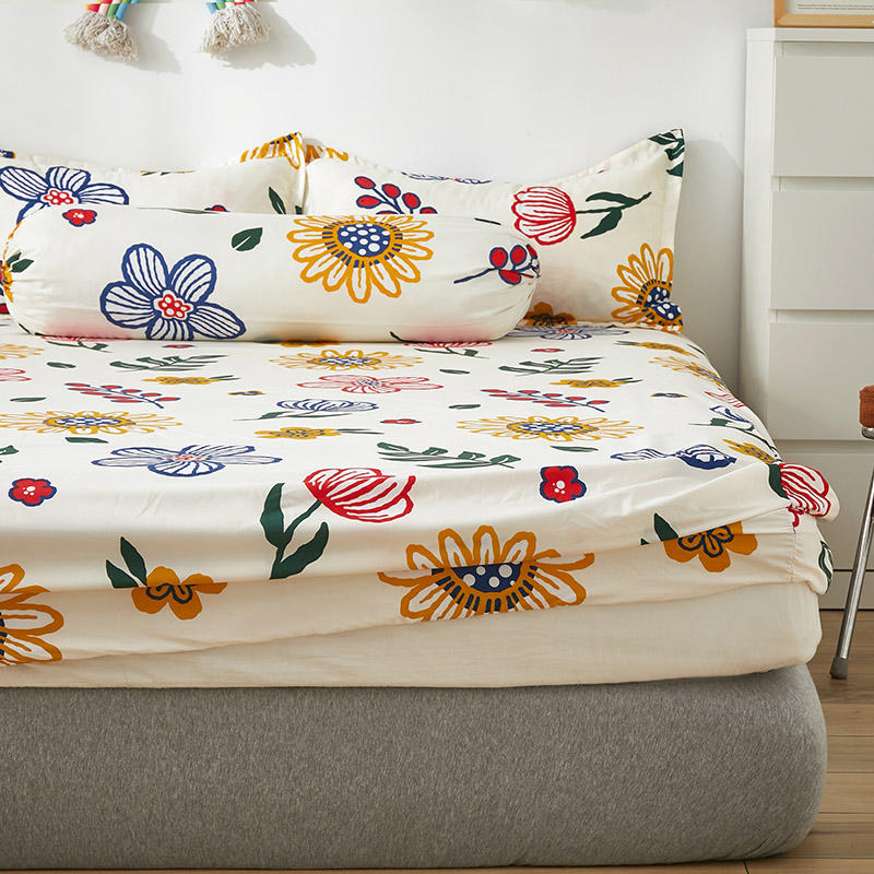 Smooth and Comfortable Queen Size Fitted Bed Sheet with Elastic Band King Size Bed Cover Floral Style Sabanas Cama