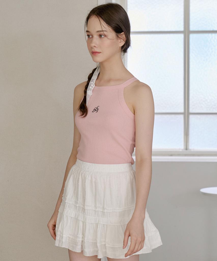 BIBYSEOB Halterneck Top Baby Pink [T42]