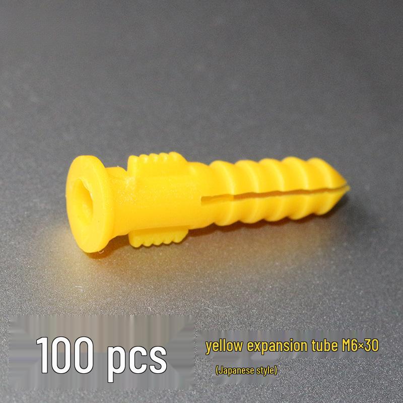 

Yellow/White M6*30 Wall Plug Expansion Set with Plastic Sleeve and Self-Tapping Screw