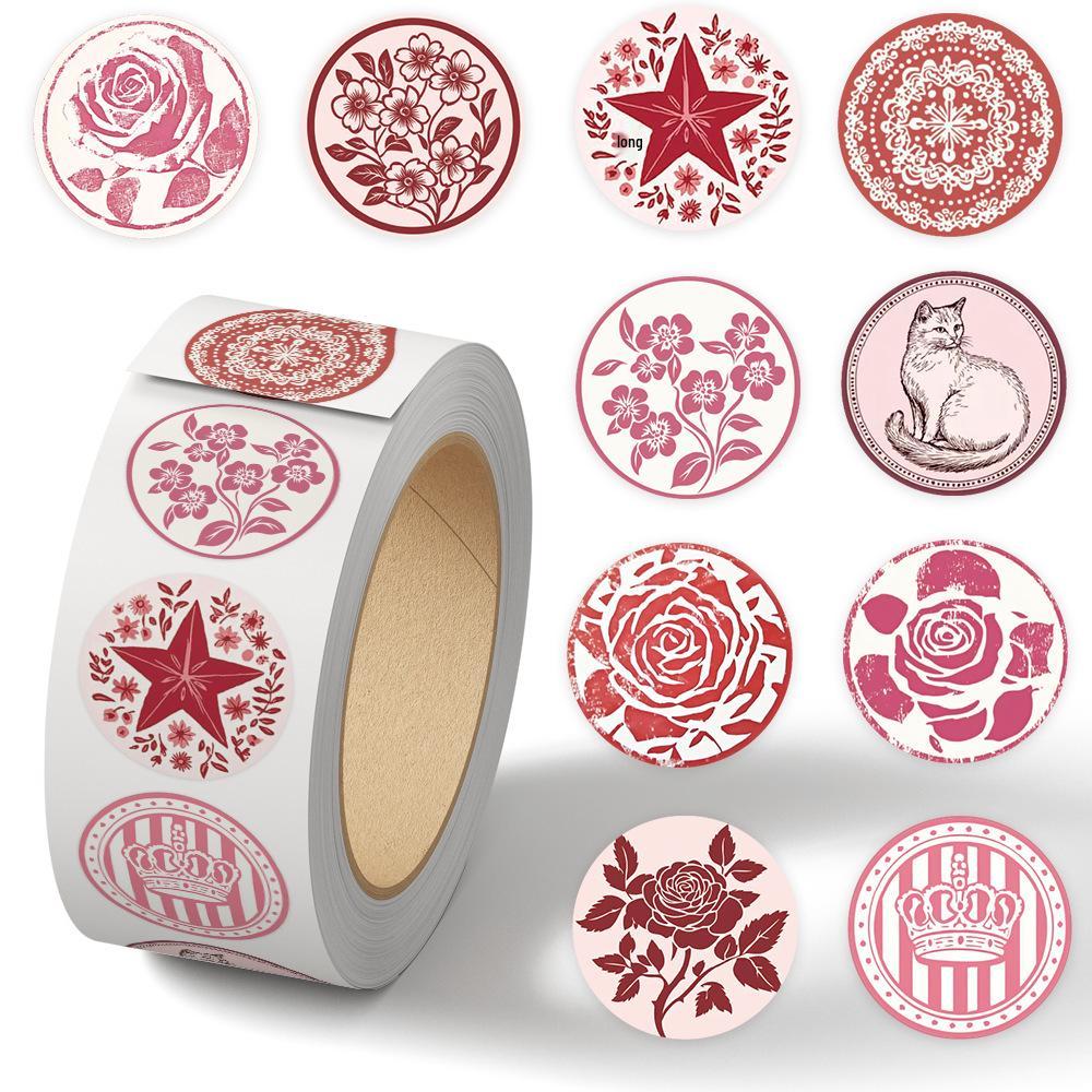 Cartoon Festival Gift Stickers - 500/Roll for Journals and Sealing