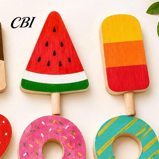 DIY Craft Stick Unfinished Wood Popsicle, Summer Ice Cream Shaped Wooden Popsicles Paint for Projects Home Decoration Supplies