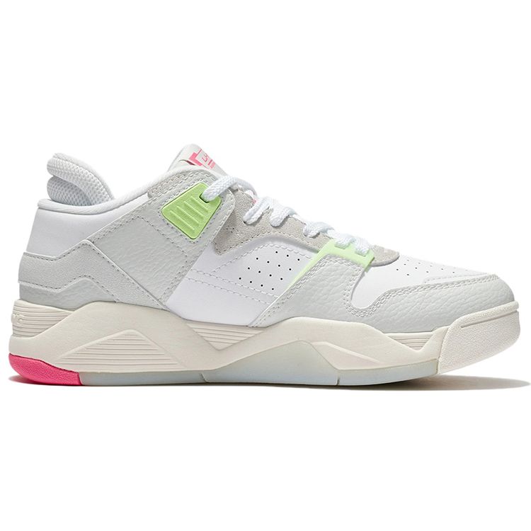 Li Ning Anti-Slip Wear-Resistant Shock Absorption Low-Top Retro Basketball Shoes Women sneaker Gray Green Red AGBS032-3