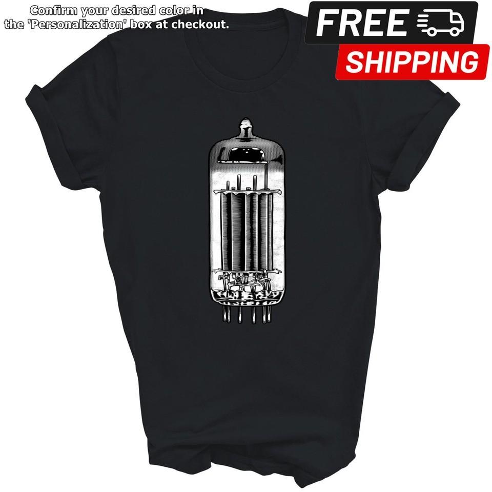 

Vintage Analog Audio Vacuum Tube Guitar Amplifier Unisex Shirt Gift Unisex T-Shirt S