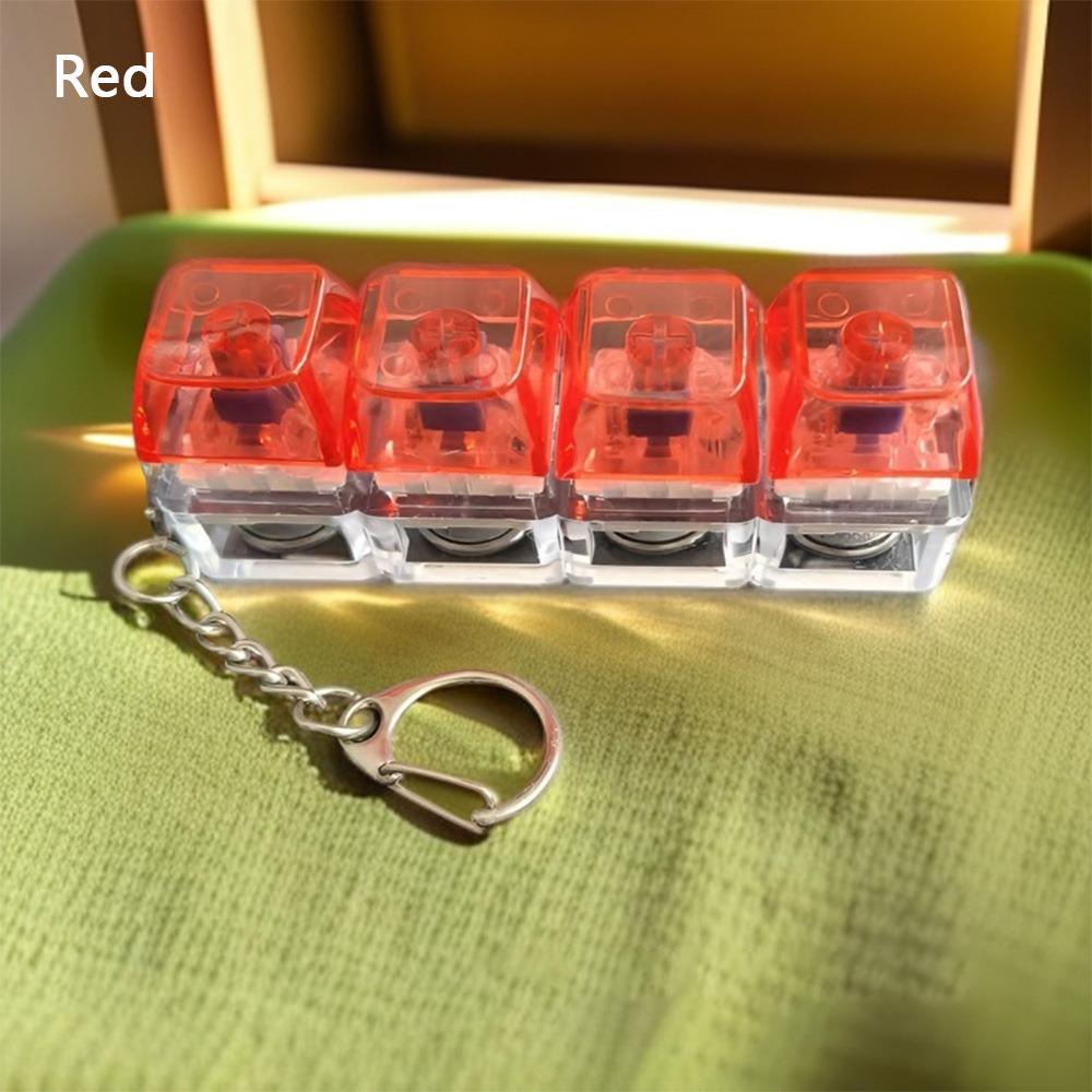 New Diy Keycaps Keyboard Fidget Toys with Keychain Stress Relief Keyboard Keychain Finger Button 4-button Shaft Tester Adults