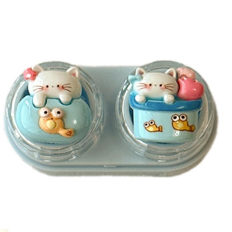 Cute Contact Lens Case Portable Drawer-style Color Cartoon Contact Care Box Mini Drawer Plastic Travel Small Companion Box
