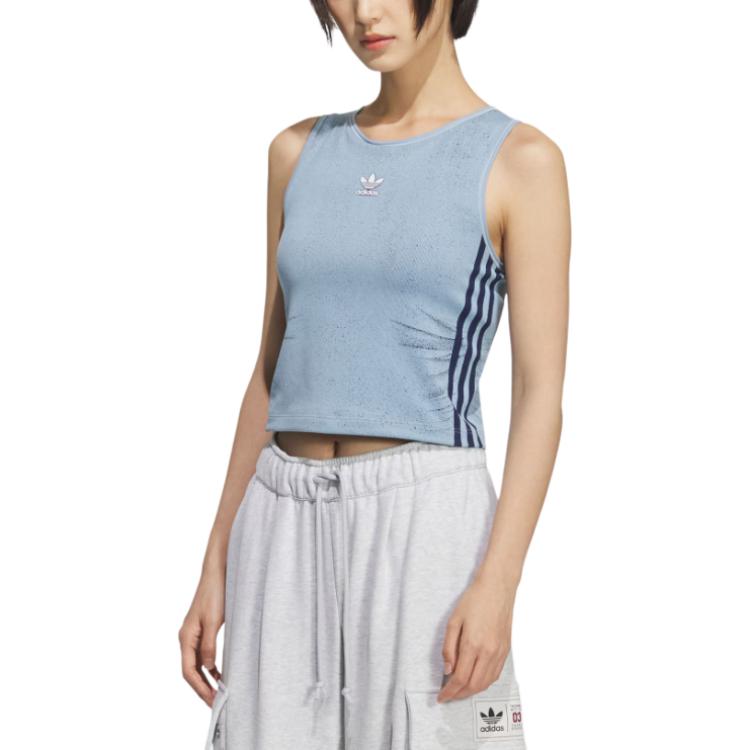 Adidas Originals Fake Denim Padded Tank Top Fashion Comfortable Soft Skin-Friendly Sports Vest Women Tops KE3891