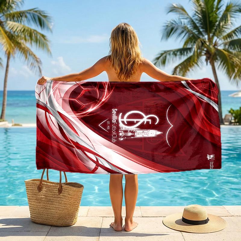 Sevilla FC print Quick Dry Beach Towel Microfiber Absorbent Portable Travel Swimming Towel