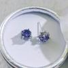 The wind is small and fresh, imitation zircon, full of diamond buds, stud earrings, women's white gold, white gold, zircon inlaid fashion earrings