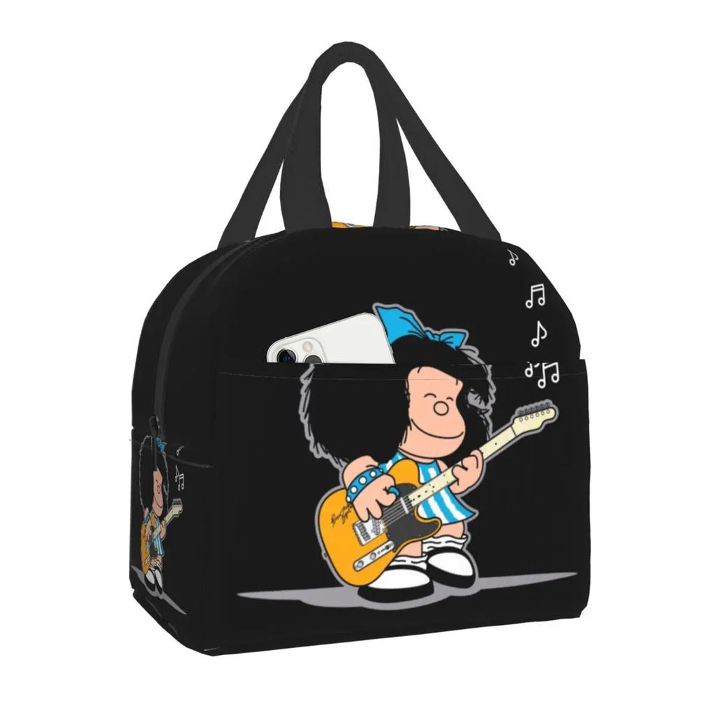 Mafalda Portable Lunch Box Quino Comic Cooler Thermal Food Insulated Lunch Bag For Women Kids School Children Multifunction Bags