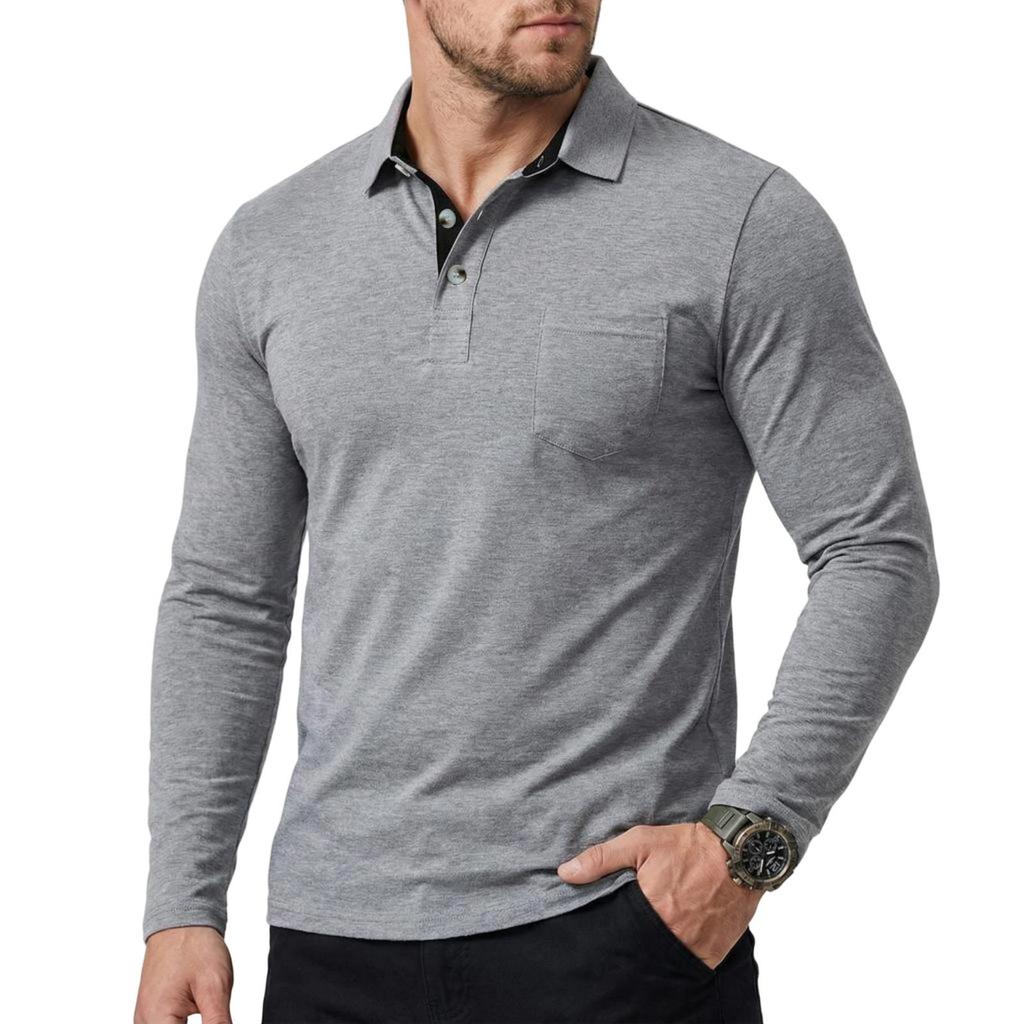 Men's Loose And Casual Base Layer Shirt, Men's Long-sleeved Lapel Top