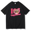 Ich liebe Capybaras Aufdruck Herren Damen Mode Lässige Lockere T-Shirts Rundhals Hip Hop Mann Lustiges T-Shirt Männliches T-Shirt Männliche Streetwear