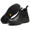 Holfredterse Steel Toe  Shoes For Mens High Top Leather Indestructible Work Chelsea Boots Resistance Oleic Acid Alkali Newest