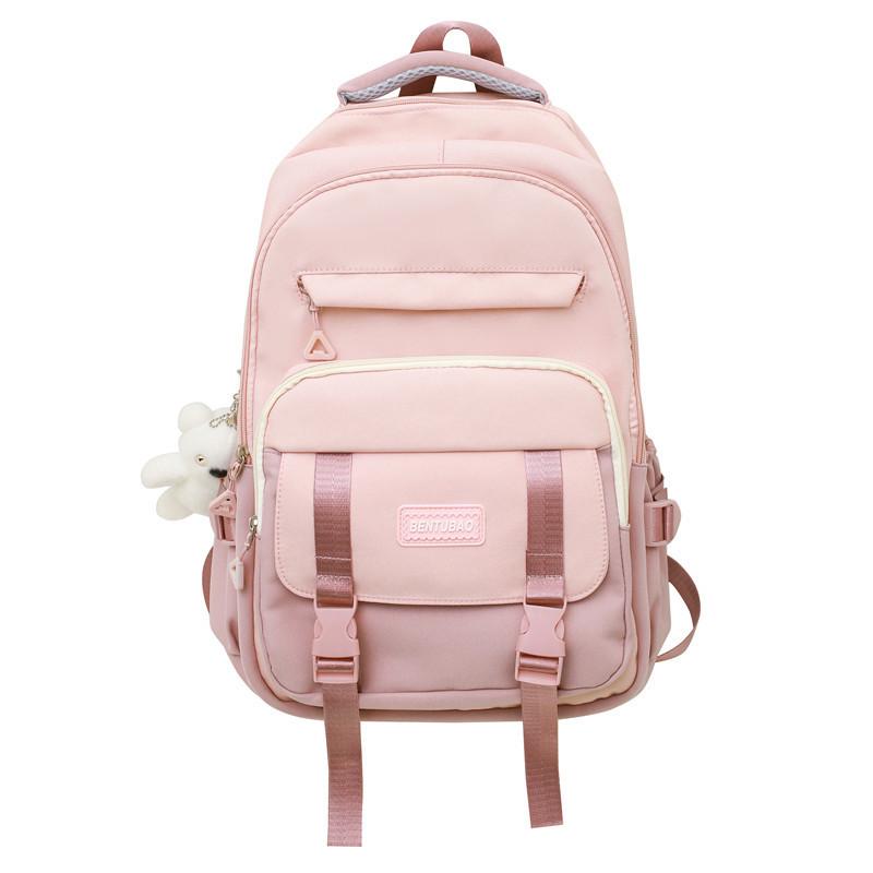 Schoolbag1011 College Style Soft Girl Color Scheme Student Schoolbag Simple Letter Korean Version Junior High School Student Backpack Wholesale