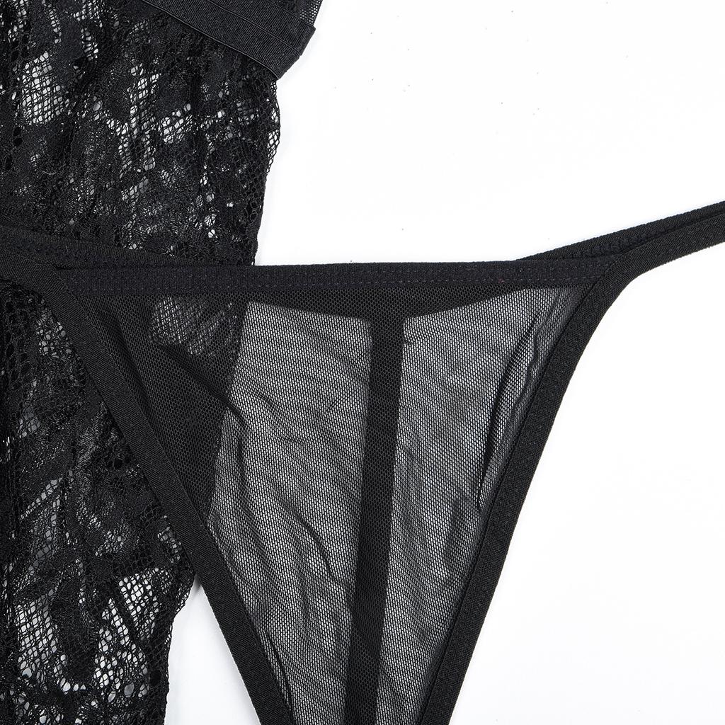 Erotic Underwear  Selling Thin Lace Perspective Fun Nightgown with Irregular Hem Sexy Fun Set