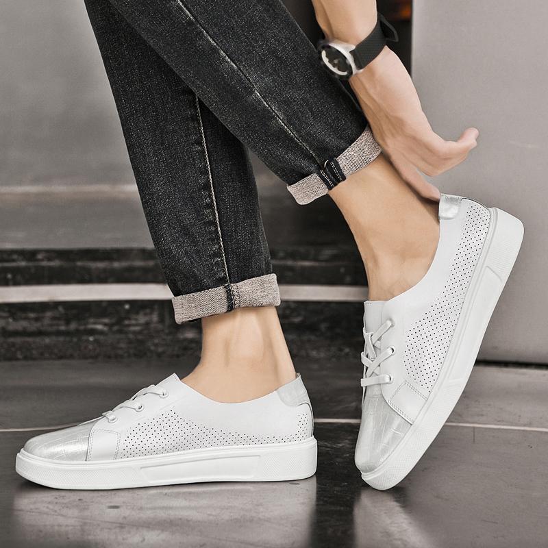 Mode Herren Lederschuhe Slipper Weiche Loafer Rutschfest Sommer Atmungsaktiv Fahr-Flats Frühling Gehen Büro Arbeitsschuhe Mokassin Homme
