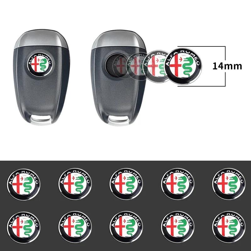 For Alfa Romeo 2026 Hot Sticker 10X 14mm Car Key Badge Sticker Symbol Logo Key Shell Remote Fob Emblem Decal For Alfa Romeo Giul