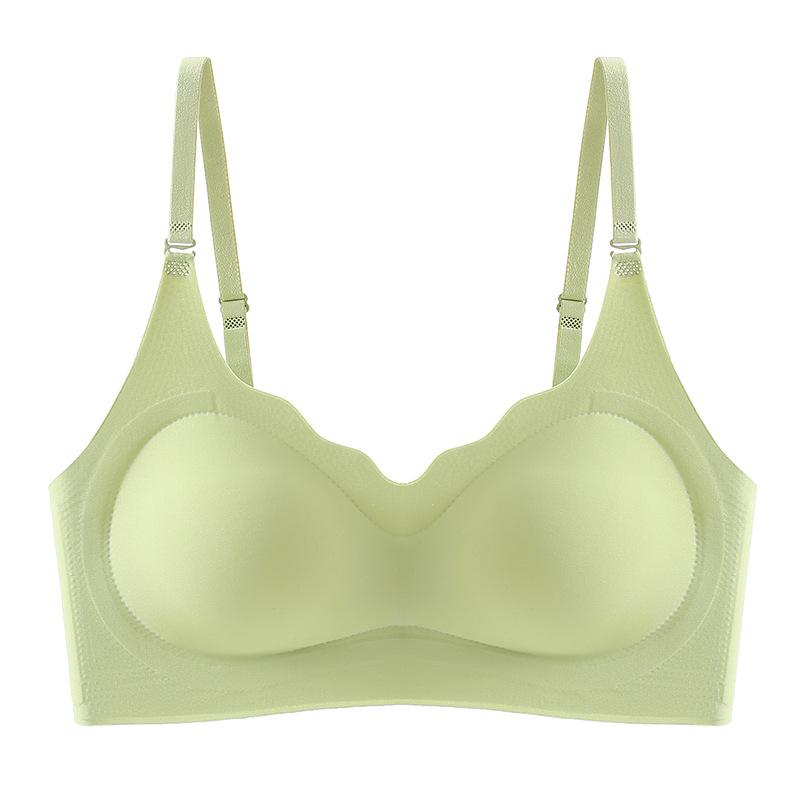 Traceless Latex Underwear for Women Gathered Without Steel Rings, Comfortable Sleep Bra, Integrated Fixed Cup