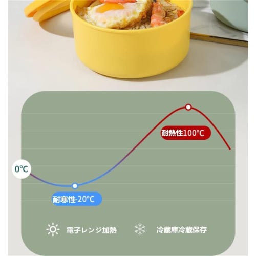 TAKEY Round Bento Box, Large Capacity (600ml/1000ml), Plastic, with Leak-Proof Lid, Refrigerator-Safe, Storage Case, Microwave-Safe, Unisex, Fashionab