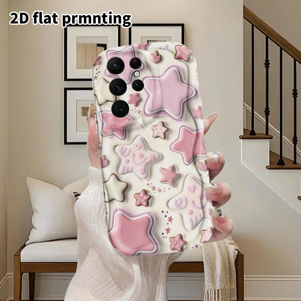 Phone Case: 2D Flat Samsung Galaxy A34 A35 M05 M06 S20 S22 S21 FE Plus 5G Protective Case, Couples Style, Star Cookies, Christmas and Halloween Gifts