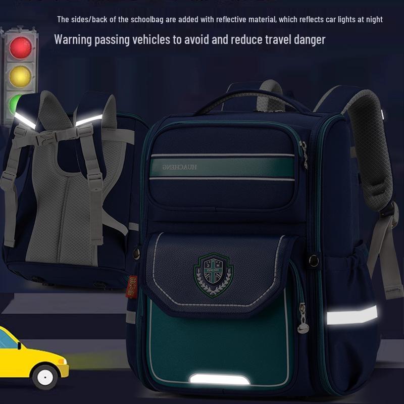 Children's Spine Protection Backpack, Ages 6-12, Grades 1-6, with Double Straps and Burden Reduction for Primary School.