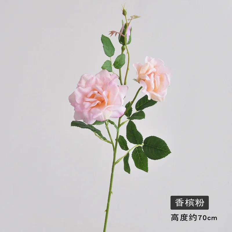 4Pc/lot Artificial Moisturizing Rose Ral Touch Flowers Wedding Decor Rose Bouquet Party Table Floral Arrangement Home Decoration