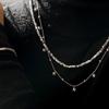 French Fragment S925 Sterling Silver Layering Chain - Versatile Fashion Ancient Style Sparkling Sweater Chain